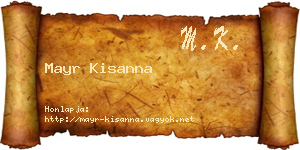 Mayr Kisanna névjegykártya